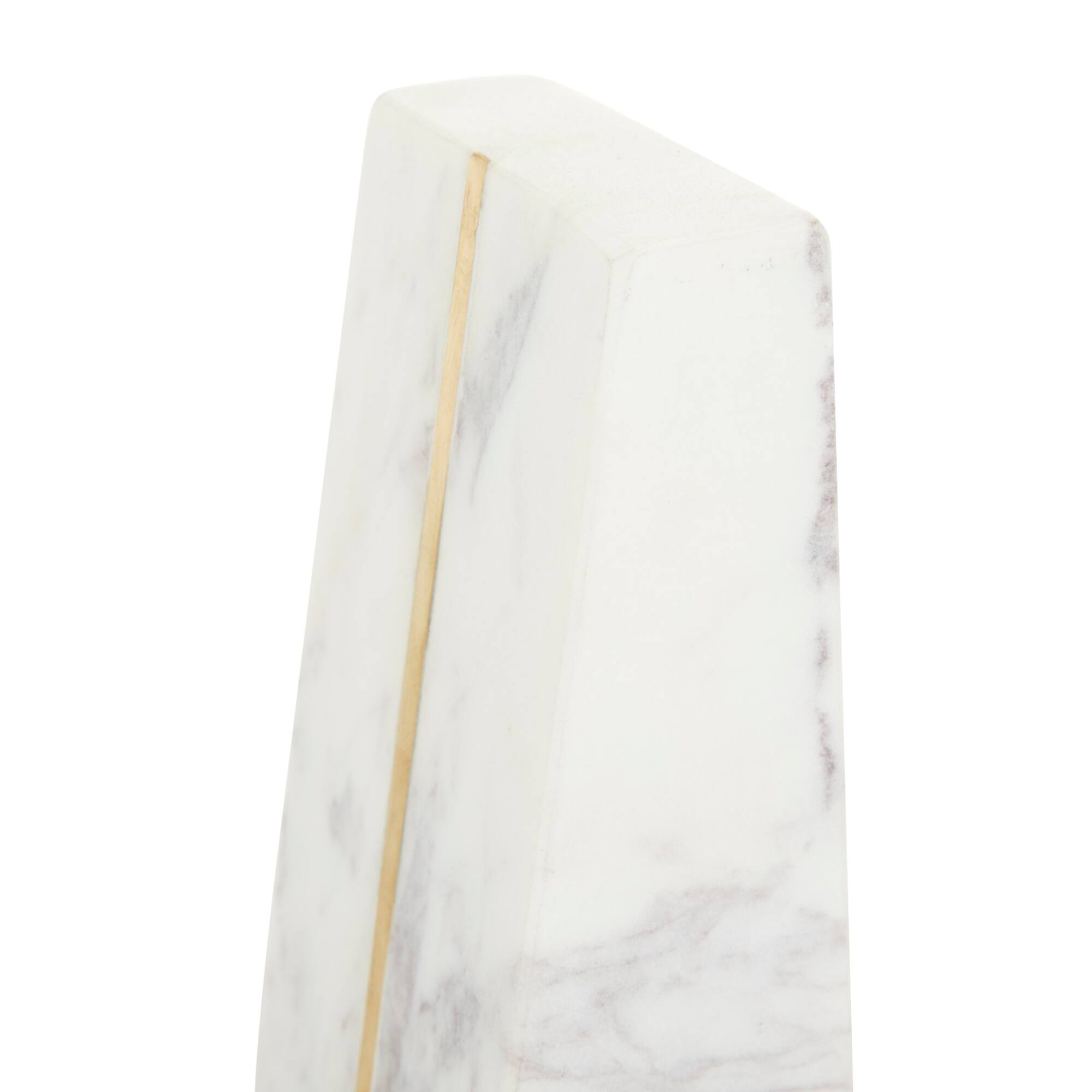 CosmoLiving by Cosmopolitan White Marble Glam Bookends, 6" x 3" x 2"